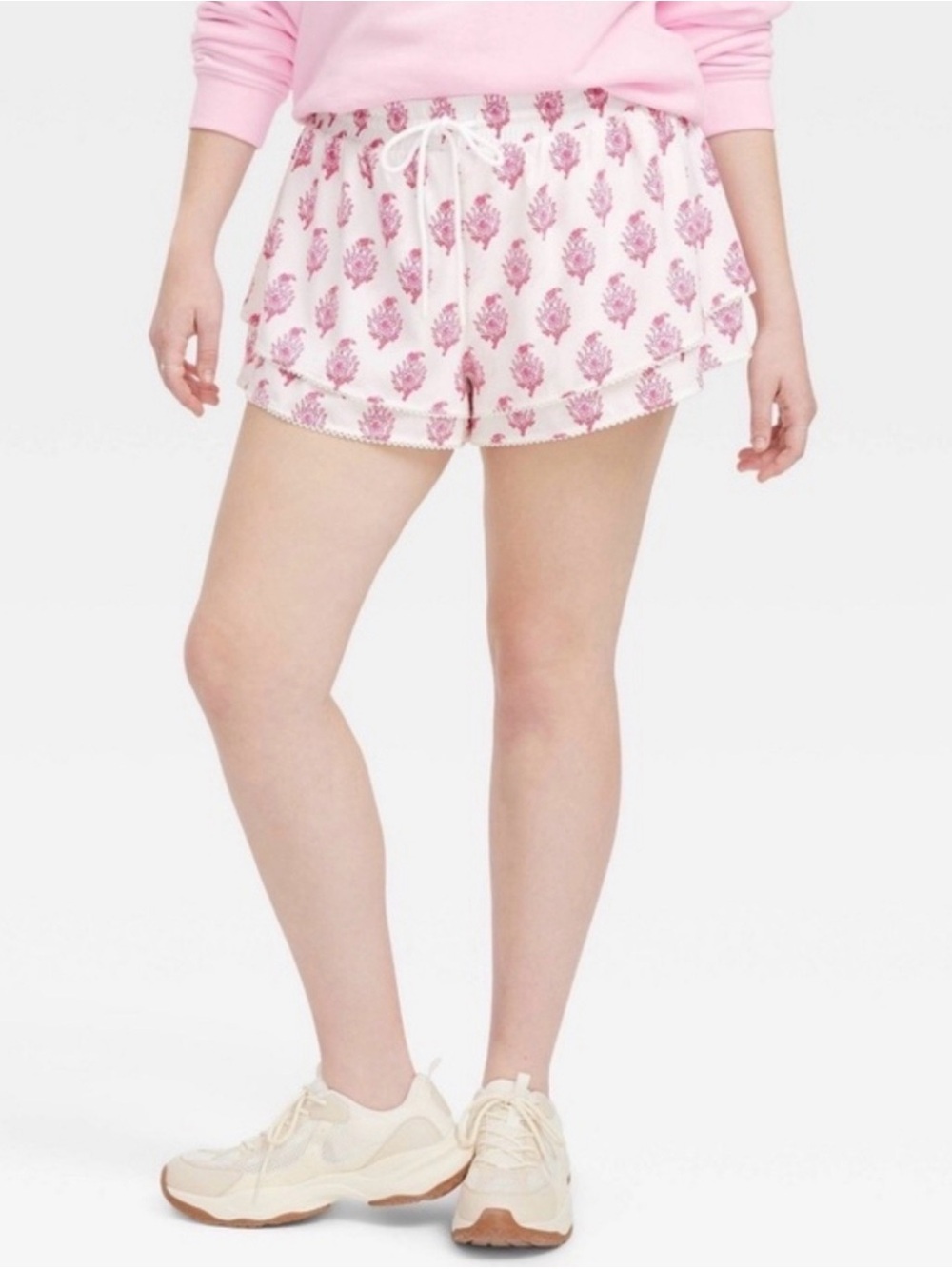 Roller Rabbit Pink Printed Drawstring Lounge Shorts